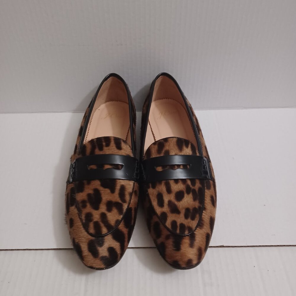 J.CREW ACADEMY LOAFERS IN LEOPARD CALF HAIR SIZE 7.5 - Picture 14 of 16